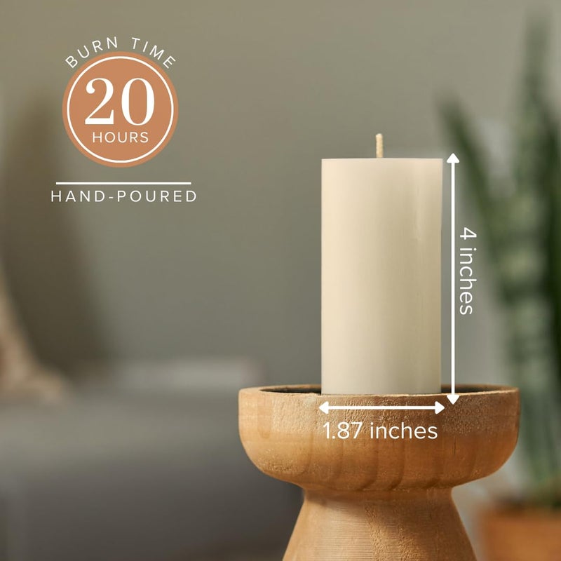 Simply Soson 2x4 inch Ivory Pillar Candles Set of 10, Smooth Texture, Unscented Ivory Candles, Dripless Candles, 2 inch Pillar Candles Ideal as Wedding, Parties, Spas, Dinner, Home Decoration - Image 2